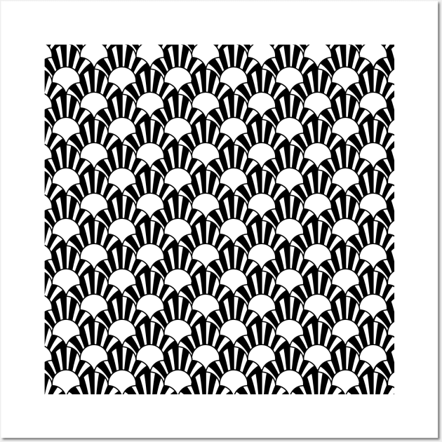 Art Deco Pattern no 32 - Black and White Patterns Wall Art by Millusti